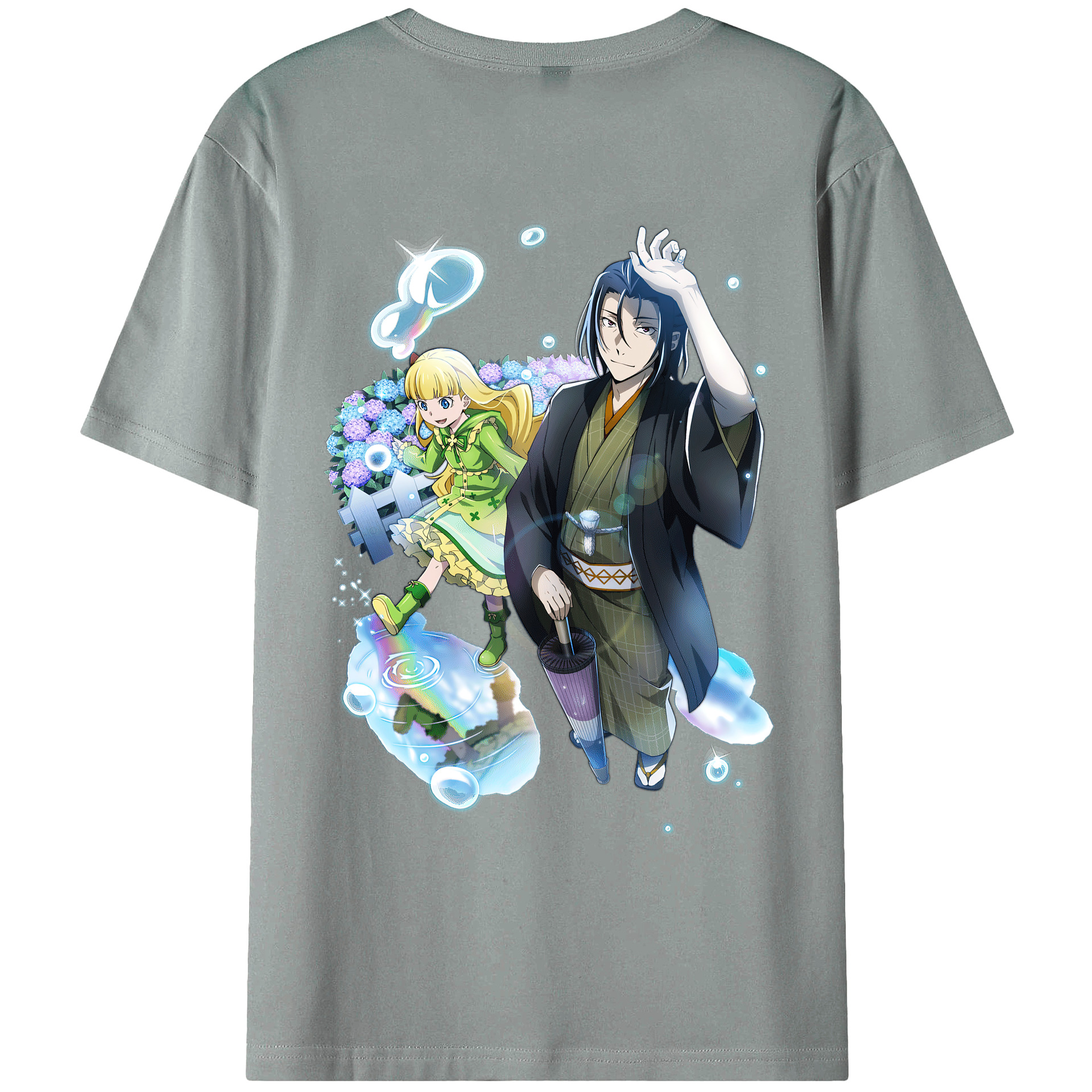 （画像用） 文豪ストレイドッグス Bungo Stray Dogs 綿100％ メンズ半袖Tシャツ（バックプリント） 通気性